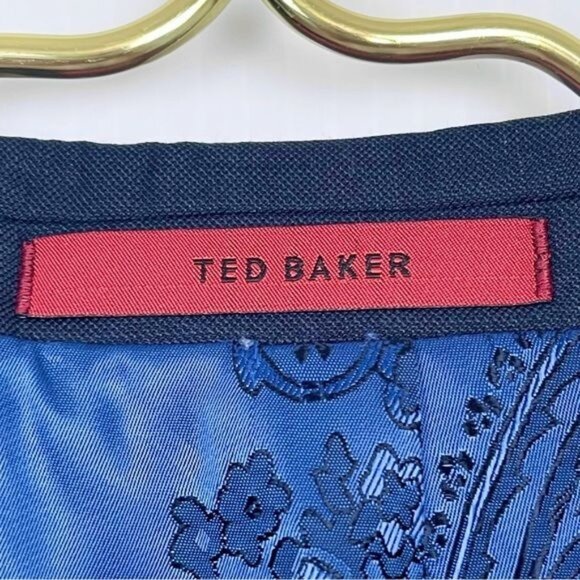 Ted Baker 100% wool navy blue Suit sports Jacket Size 38 - Picture 9 of 10